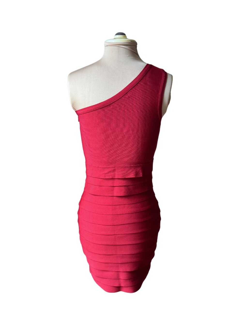 Forever 21 Red One Shoulder Bodycon Dress - Size M - Picture 2 of 5